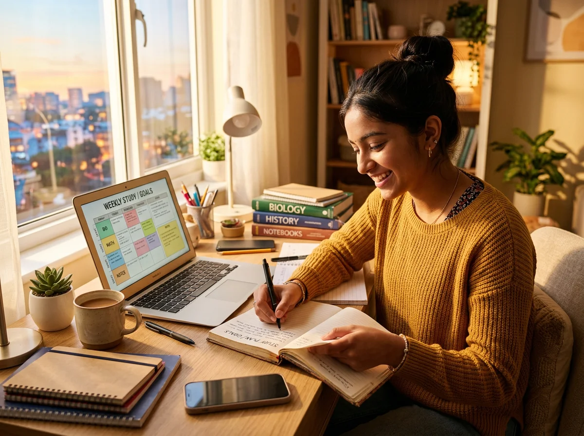 Student studying smarter with AI