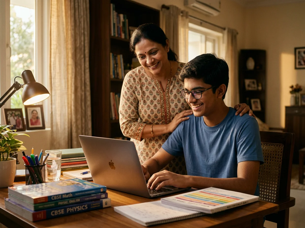Parent and child using AI together